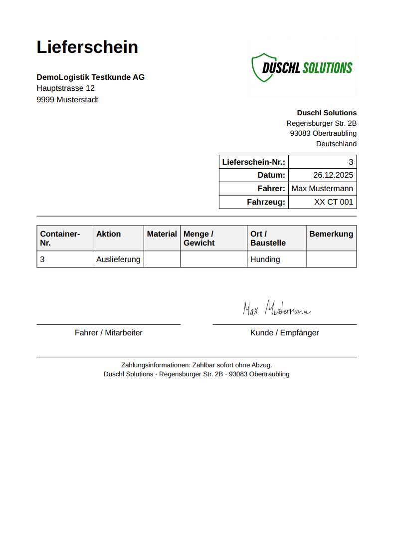 Generiertes PDF Dokument